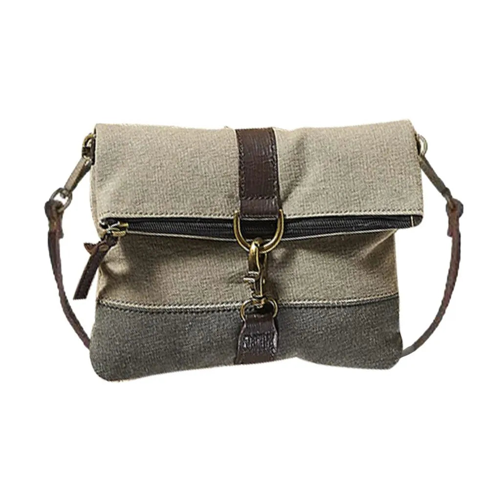 Mona B - Women's Finley Canvas Recycled Crossbody Bag (Beige, Stone)
