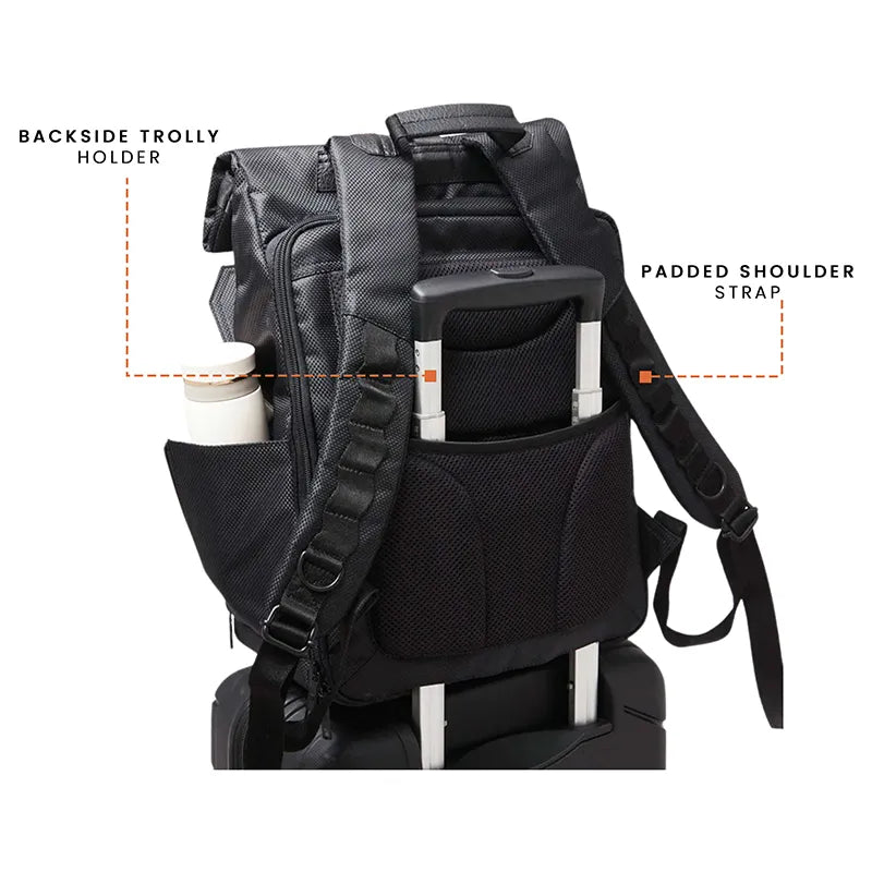 Rearden Rollup Backpack For Men & Women - Black