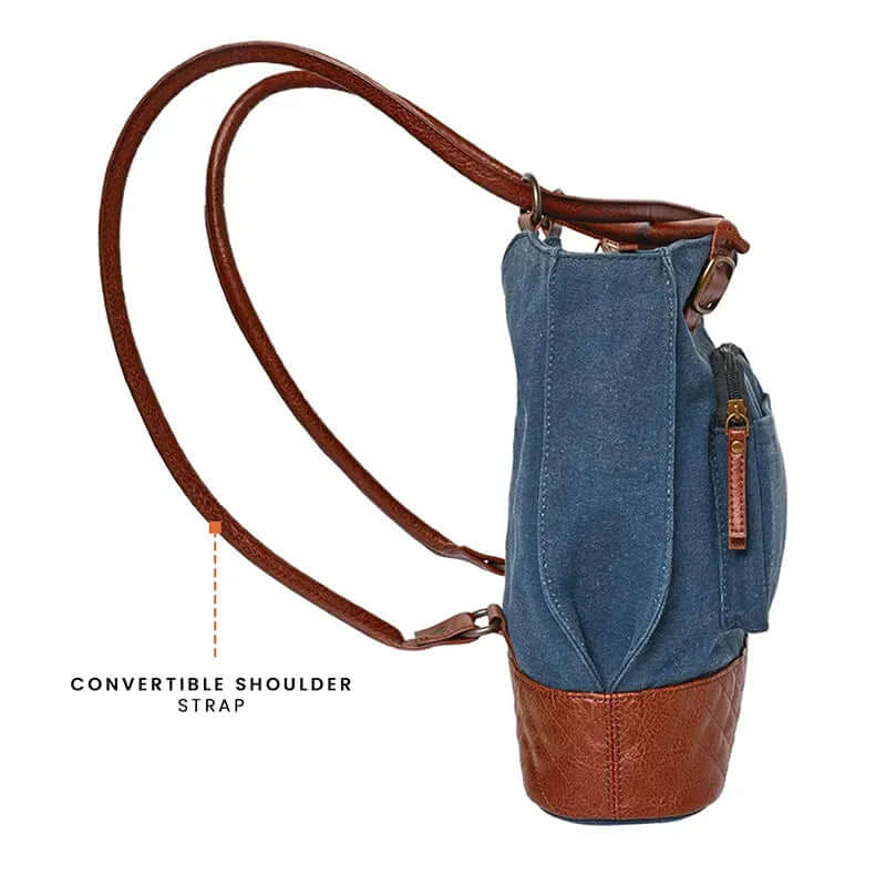 Mona B - Two in One Convertible Tote: Denim - (M-2508)