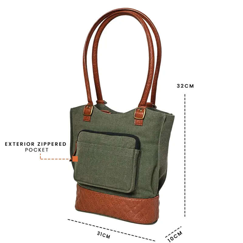 Mona B - Two in One Convertible Tote: Forest - (M-2509)