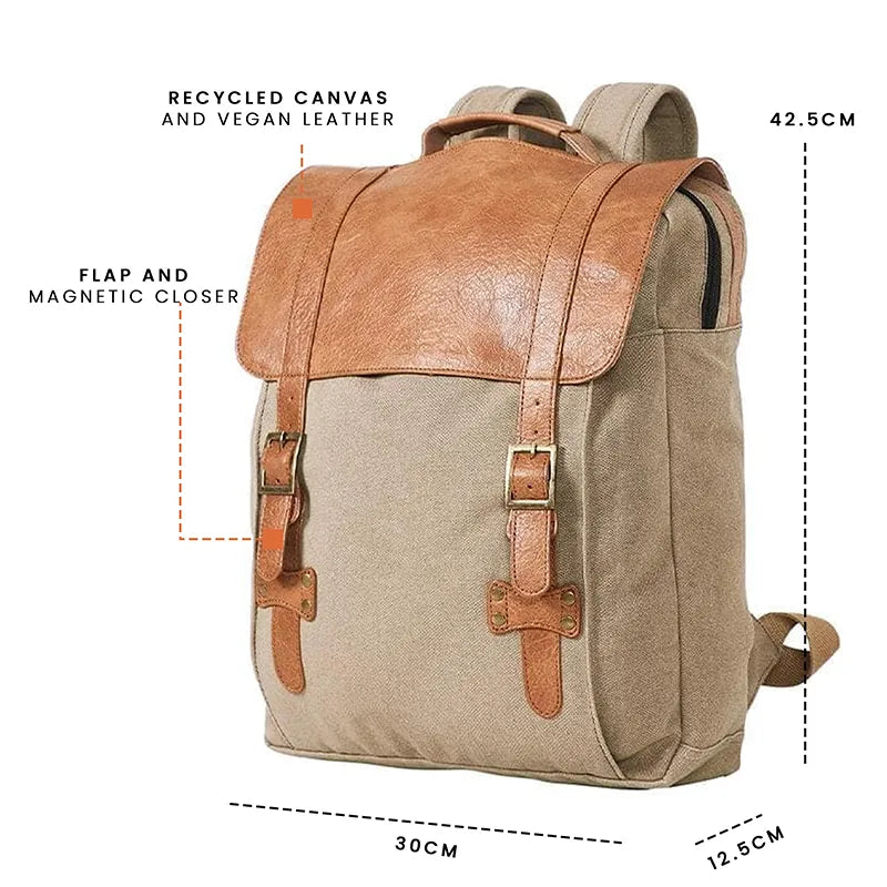 Flap Backpack For Men & Women - Brown