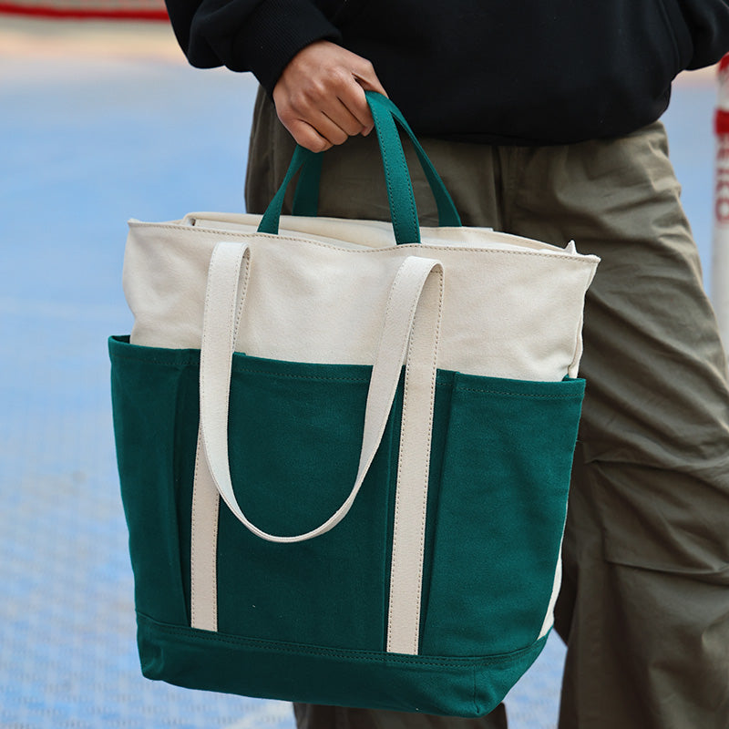 The Verde Panel Tote: Teal