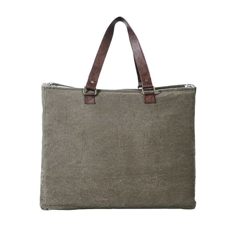 Mona B - Extra Large Canvas Handbag for Women | Zipper Extra Spacious Tote Weekender Bag for Grocery Shopping, Travel | Shoulder Bags for Women (Brown)