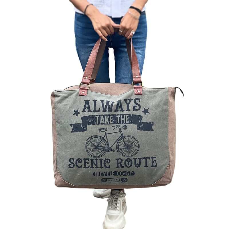 Mona B - Extra Large Canvas Handbag for Women | Zipper Extra Spacious Tote Weekender Bag for Grocery Shopping, Travel | Shoulder Bags for Women (Grey)