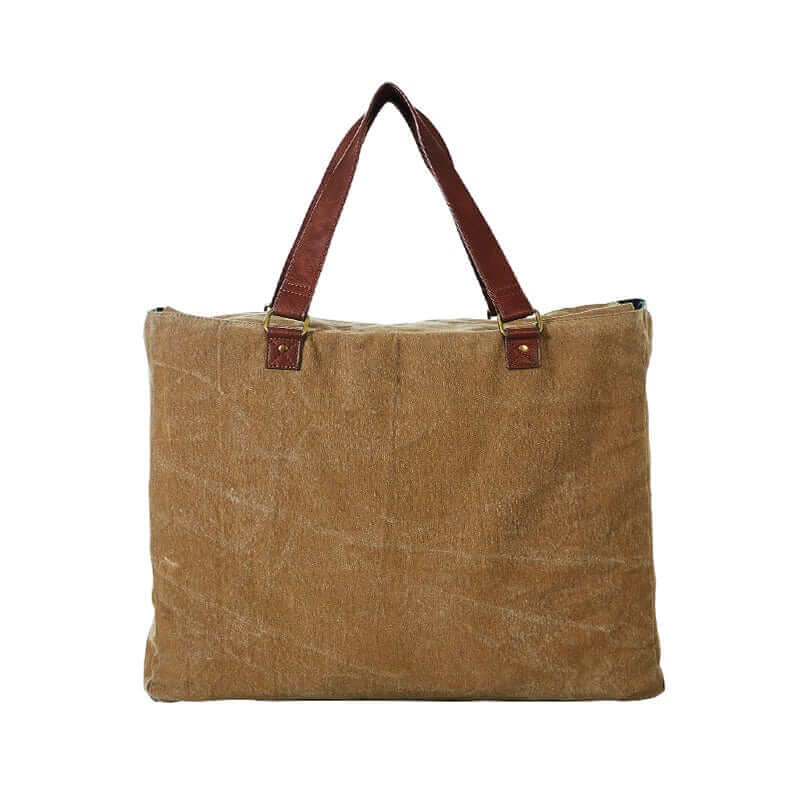 Mona B - Extra Large Canvas Handbag for Women | Zipper Extra Spacious Tote Weekender Bag for Grocery Shopping, Travel | Shoulder Bags for Women (Tan, Black, White)