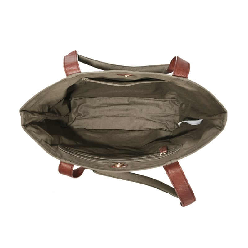 Mona B - Large Canvas Handbag for Women | Tote Bag for Grocery, Shopping, Travel | Stylish Vintage Shoulder Bags for Women (Green)