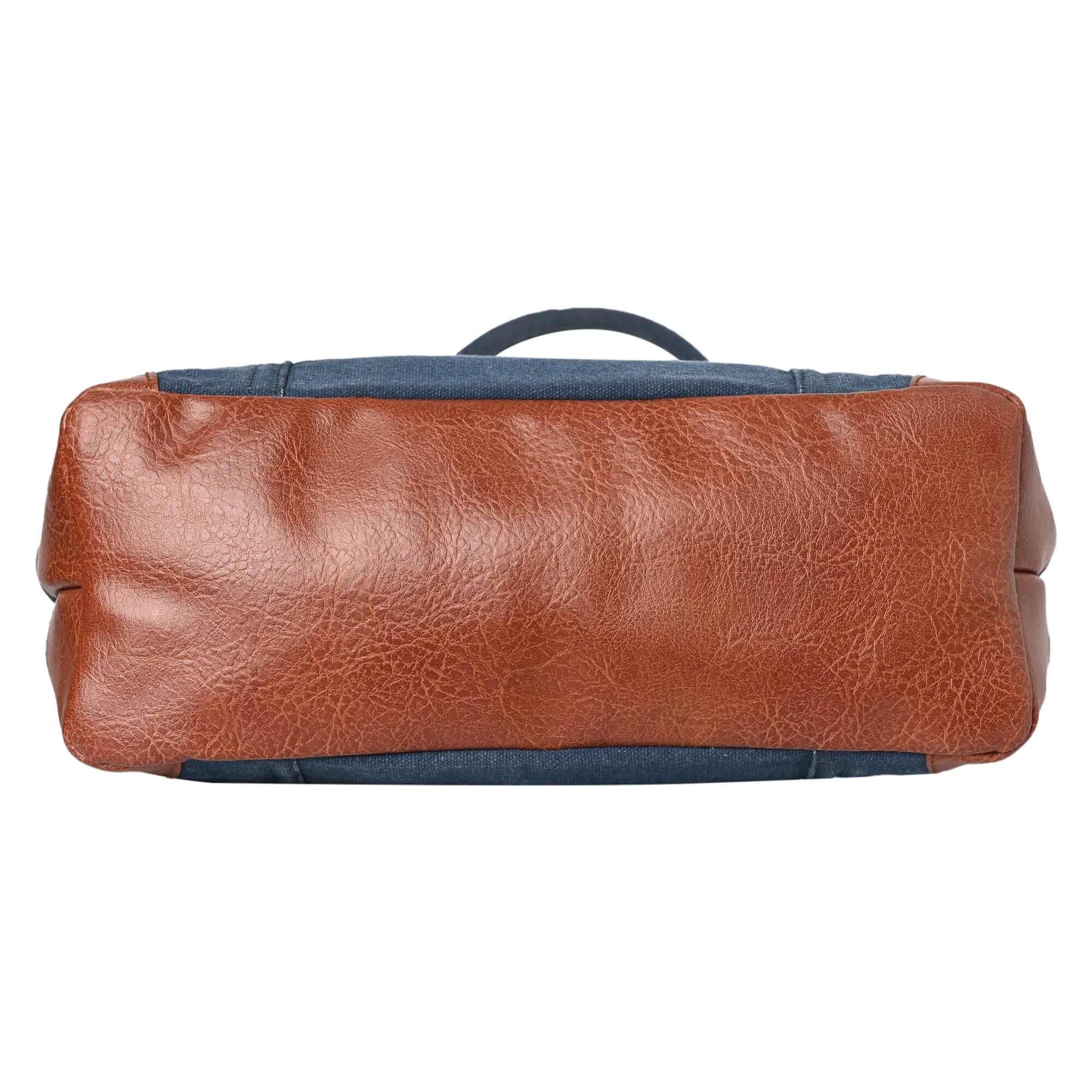 Mona B - Large Canvas Handbag for Women | Tote Bag for Grocery, Shopping, Travel | Stylish Vintage Shoulder Bags for Women (Navy)