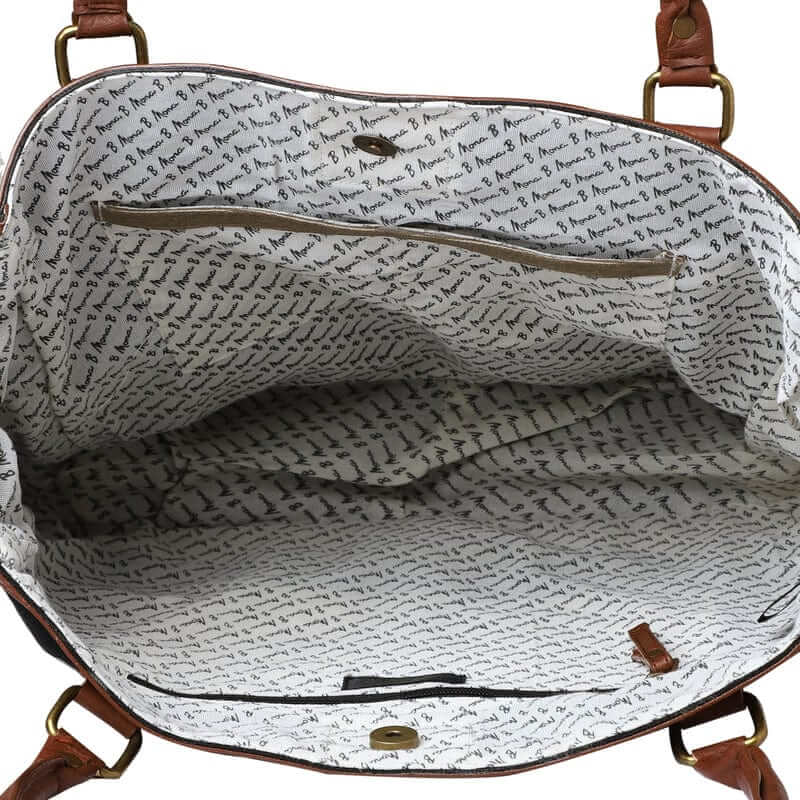 Mona B - Large Canvas Handbag for Women | Zipper Tote Bag for Grocery, Shopping, Travel | Stylish Vintage Shoulder Bags for Women (Black) - (M-6014)