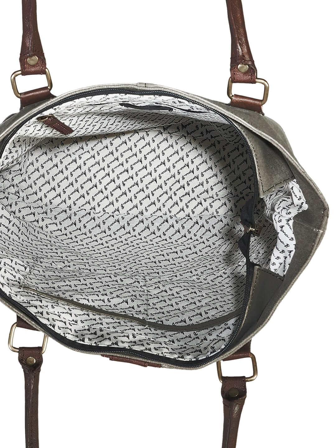 Mona B - Large Canvas Handbag for Women | Zipper Tote Bag for Grocery, Shopping, Travel | Stylish Vintage Shoulder Bags for Women (Grey) - M-5283