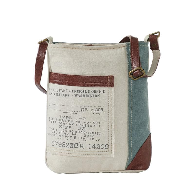 Mona B - Multi-Coloured Cotton Canvas Messenger Crossbody Vintage Sling Bag with Stylish Design for Women: Escape (Bisque)