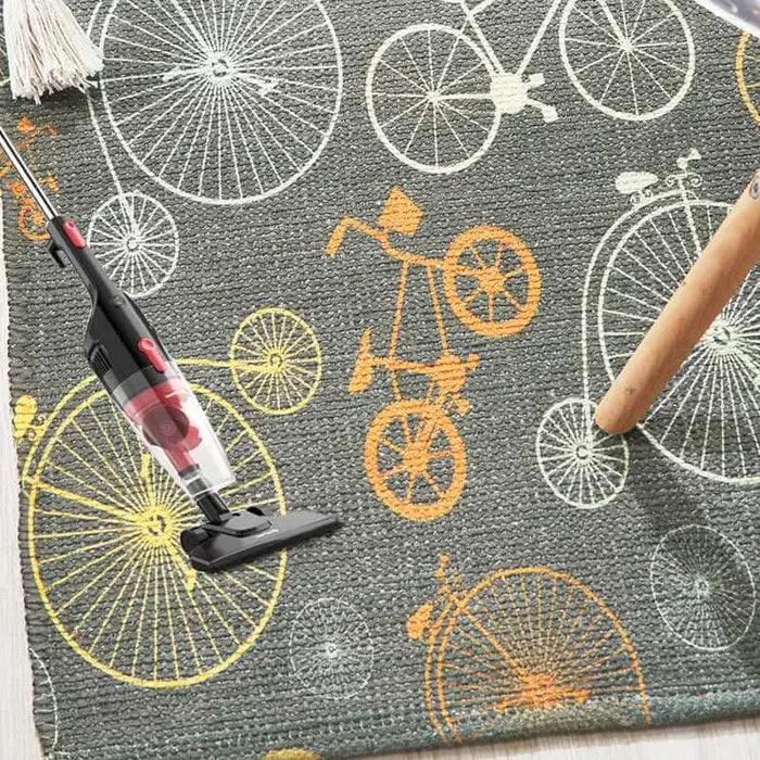 Bicycle Print Kids Room Dhurrie Carpet - 2x3 Feet Multi-Color Floor Mat for Children