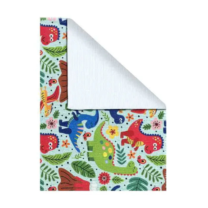 Printed Dinosaur Kids Dhurrie Carpet Rug Floor Mat: 2x3 Feet - Colorful Play Mat