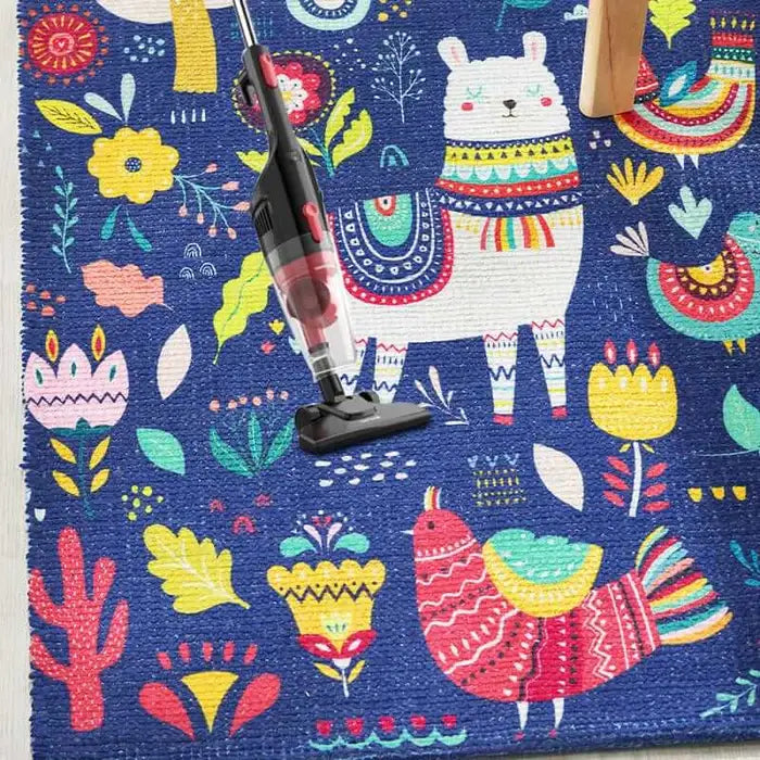 Cute Lama Kids Room Dhurrie Carpet 2x3 Feet - Children's Floor Mat