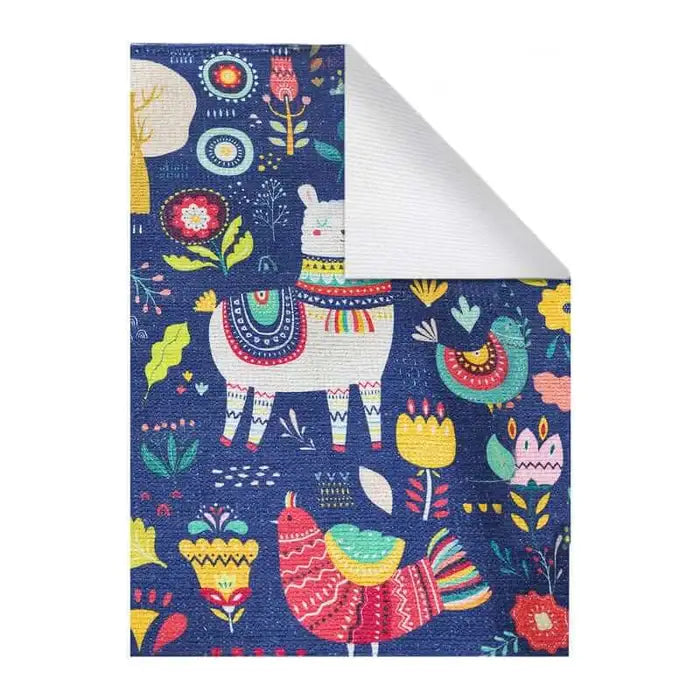 Cute Lama Kids Room Dhurrie Carpet 2x3 Feet - Children's Floor Mat