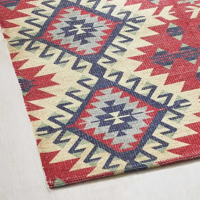 Vintage Printed Multi Color 3.5x5.5 Feet Dhurrie Carpet Floor Mat