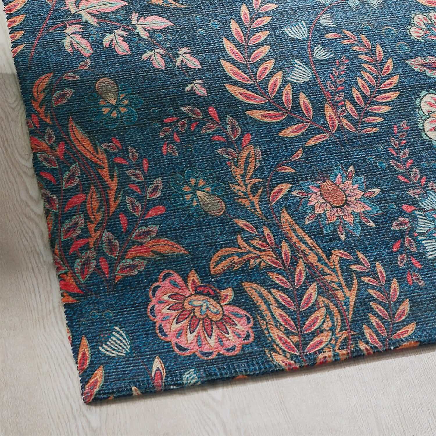 Mona B - Printed Vintage Dhurrie Carpet Rug Runner Floor Mat for Living Room Bedroom: 3.5 X 5.5 Feet Multi Color- PR-102