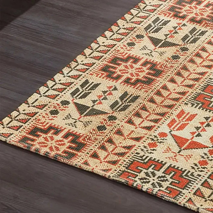 Printed Vintage Style Dhurrie Carpet Rug Runner - 3.5 X 5.5 Feet Multi Color Floor Mat