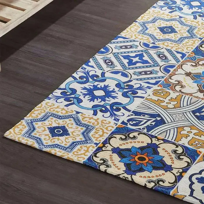 Printed Vintage Dhurrie Carpet Rug: 3.5 X 5.5 Feet Multi Color Floor Mat