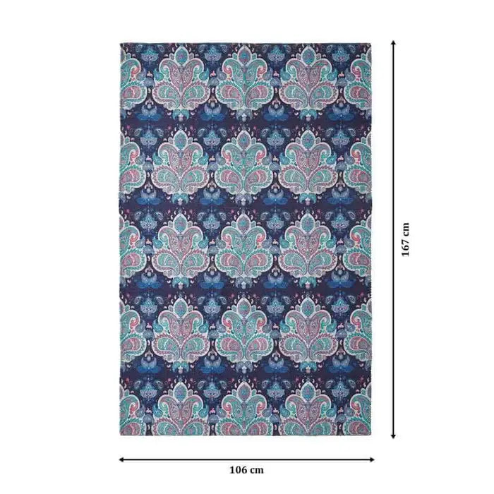 Printed Vintage Dhurrie Carpet Rug Runner 3.5x5.5 feet - Multi Color Floor Mat