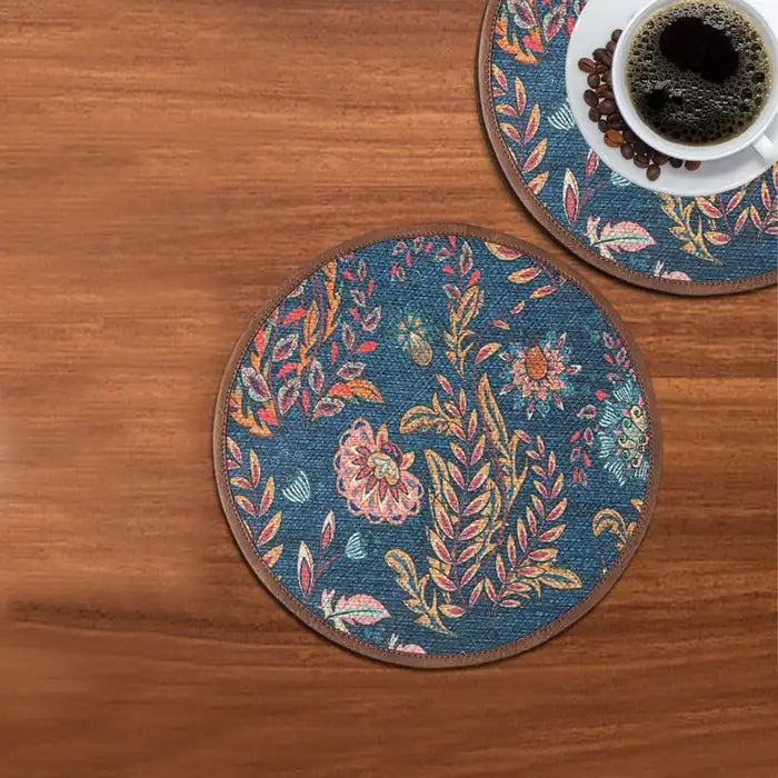 Mona B - Set of 2 Printed Placemats, 13 INCH Round, Best for Bed-Side Table/Center Table, Dining Table/Shelves (Amelia)