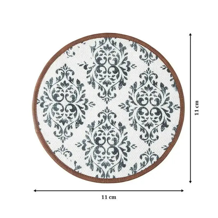 Mona B - Set of 4 Printed Amelia Coasters, 4.5 INCH Round, Best for Bed-Side Table/Center Table, Dining Table (Trellis)