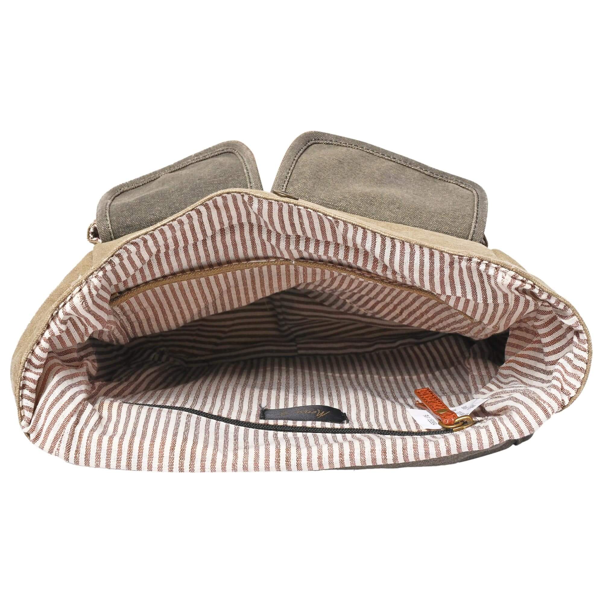 Mona B - Stone 100% Cotton Canvas Messenger Crossbody Bag with Stylish Design for Men and Women Multi Coloured