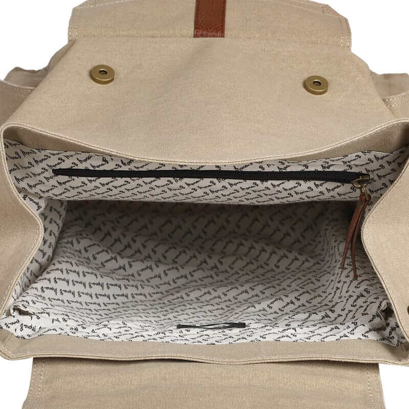 Mona B - Unisex Canvas Back Pack for Office | School and College with Upto 14" Laptop/ Mac Book/ Tablet: Flint