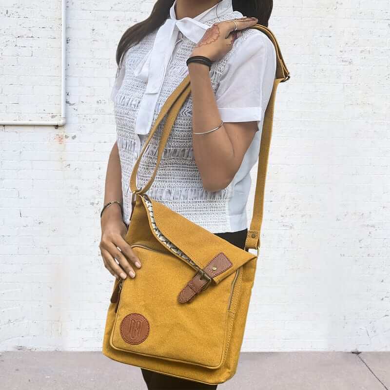 Mona B - Unisex Canvas Messenger Crossbody Bag: City Slicker