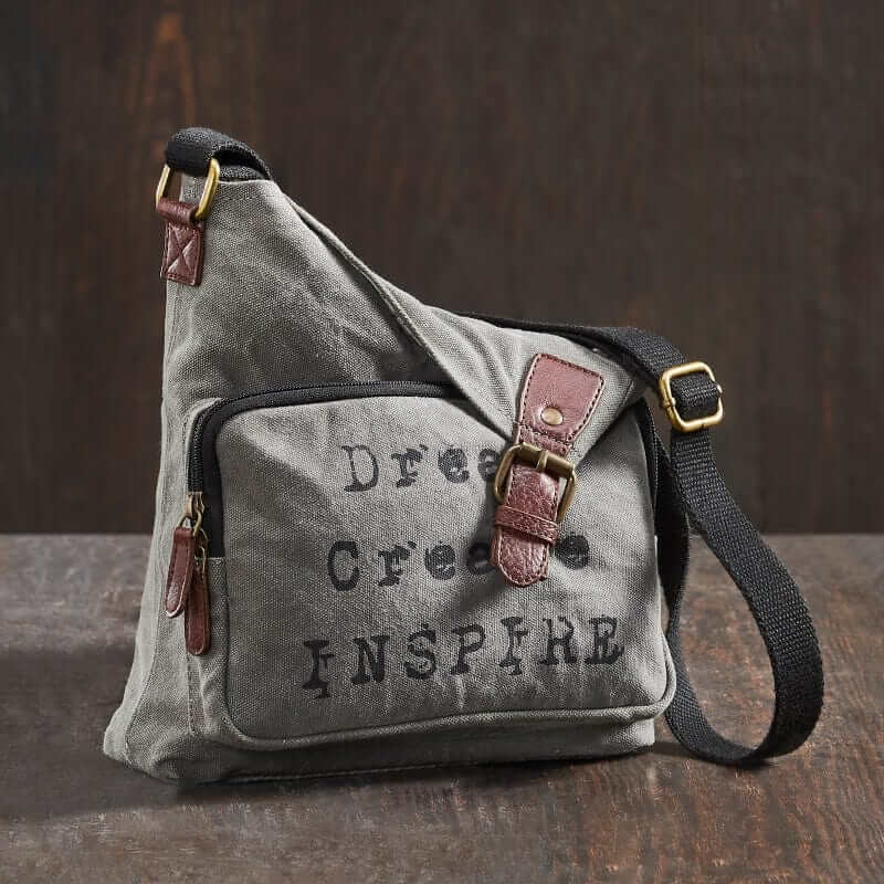 Mona B - Upcycled Canvas Messenger Crossbody Bag with Stylish Design for Men and Women: Dream