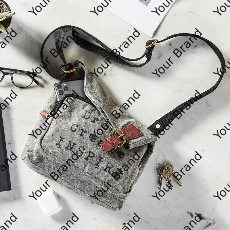 Mona B - Upcycled Canvas Messenger Crossbody Bag with Stylish Design for Men and Women: Dream