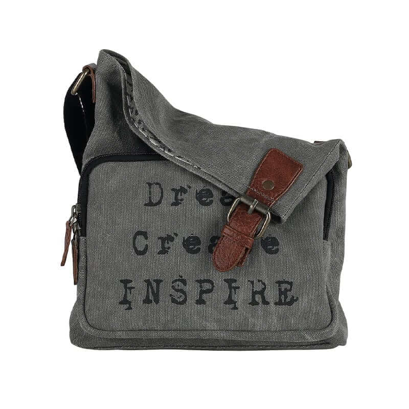Mona B - Upcycled Canvas Messenger Crossbody Bag with Stylish Design for Men and Women: Dream