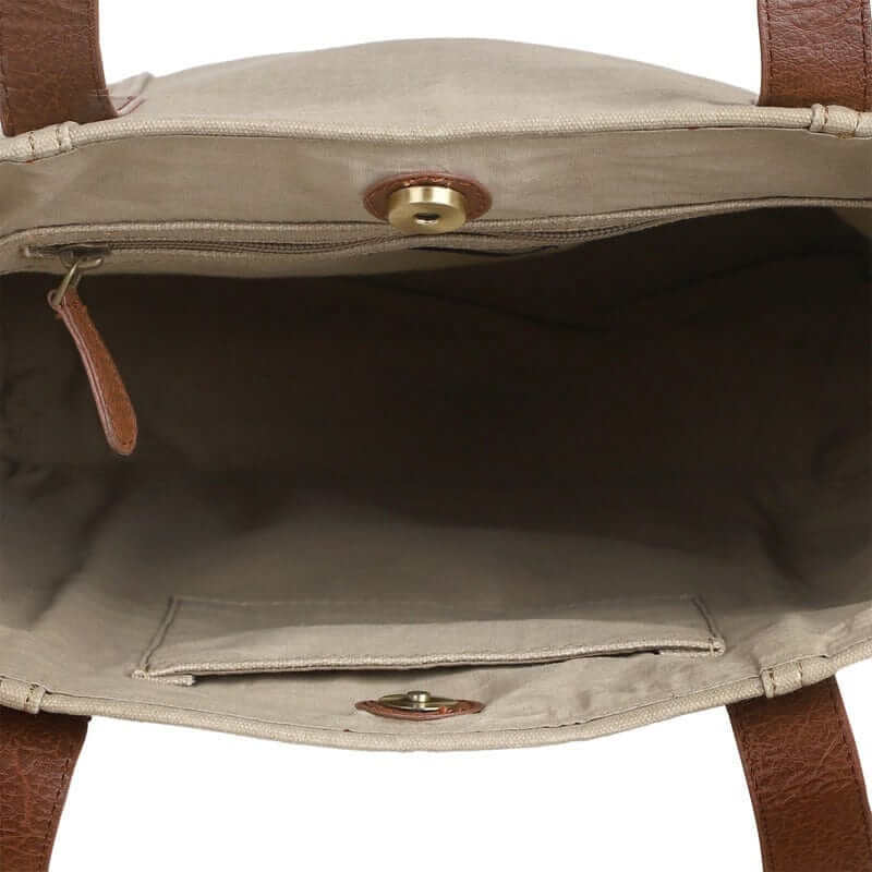 Mona B - Women Canvas Handbag for Women Tote Bag for Grocery, Shopping, Travel: Brown, Large