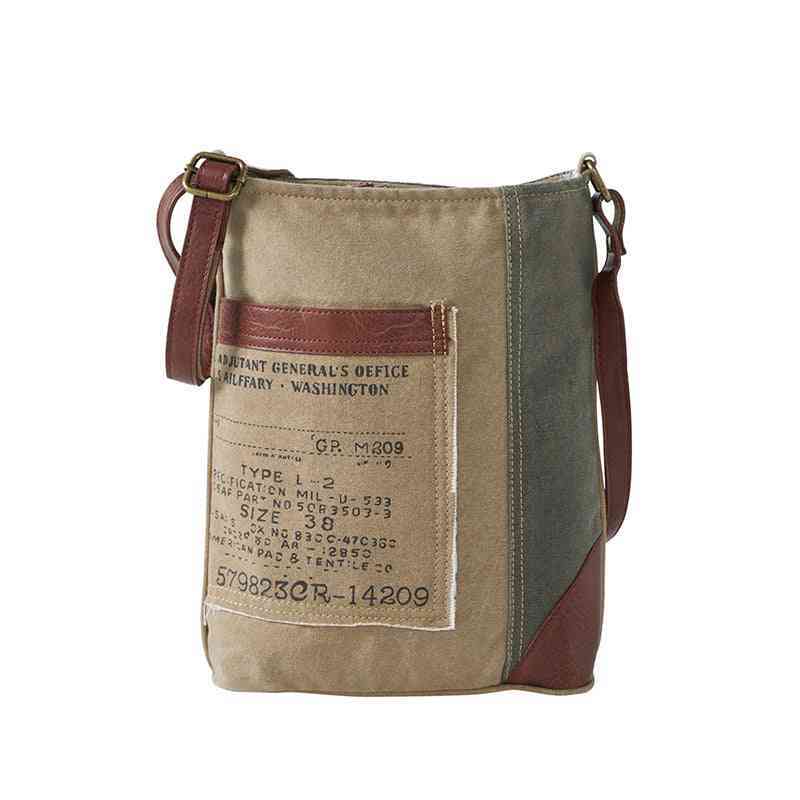 Mona B Women's Canvas Messenger Crossbody Vintage Sling Bag (Multicolor,  Escape-Bisque, Medium) (M-6013)