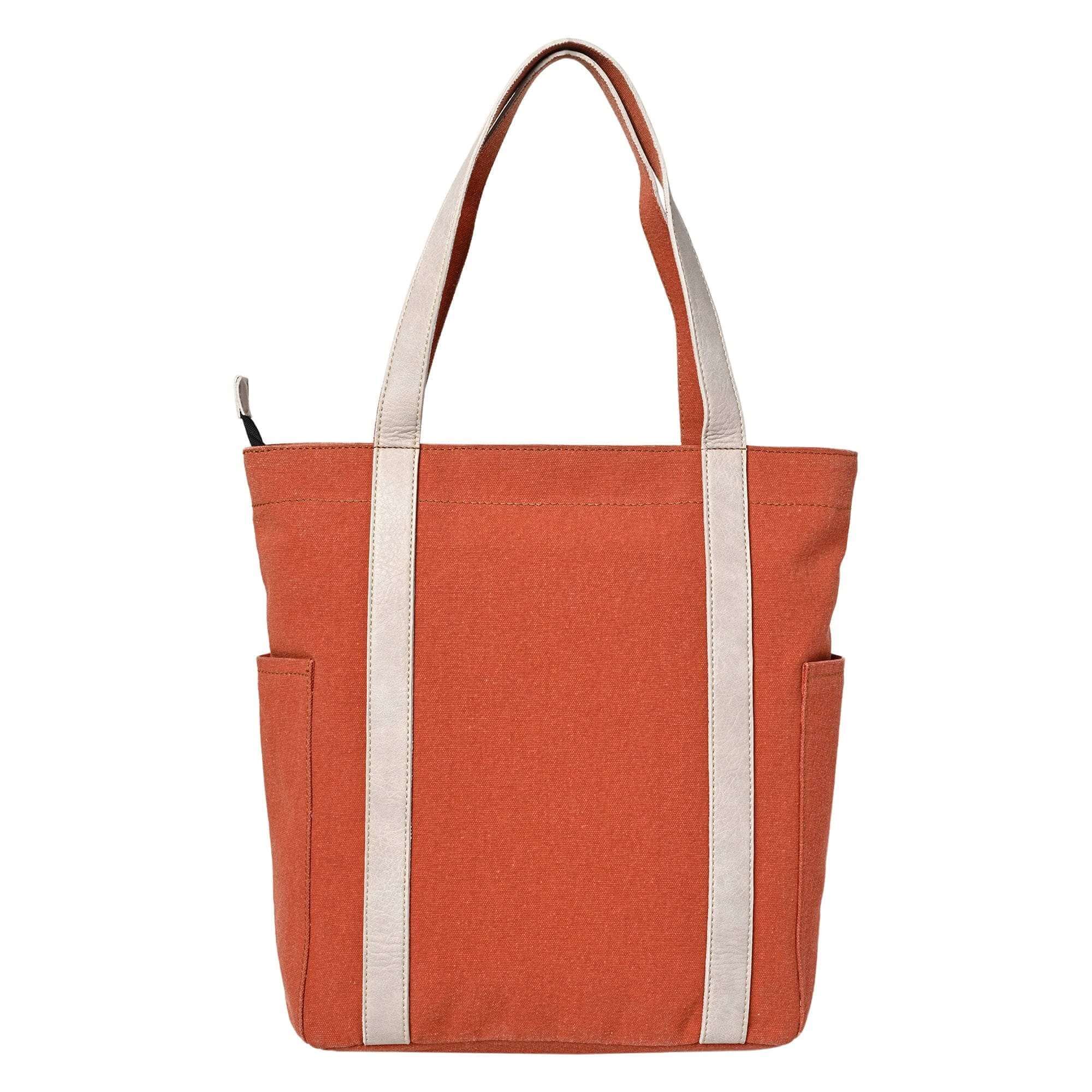 Mona B - Color Block Tote: Burnt Orange - (M-2502)