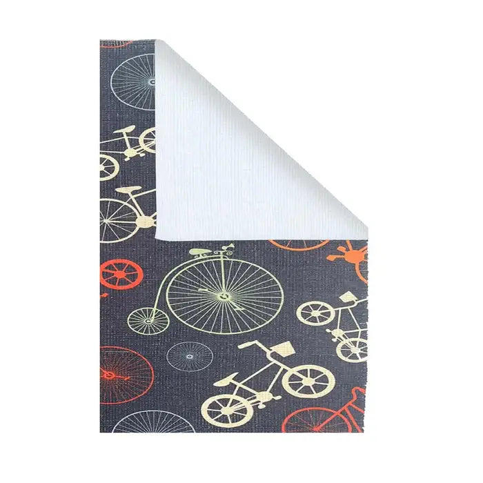Bicycle Print Kids Room Dhurrie Carpet 3x5 Feet - Children's Floor Mat