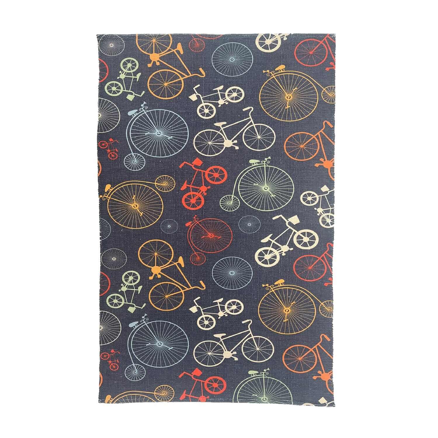 Mona B - Printed Cycle Kids Room Dhurrie Carpet Rug Runner Floor Mat for Living Room Bedroom: 3 X 5 Feet Multi Color - PR-110 (3660)