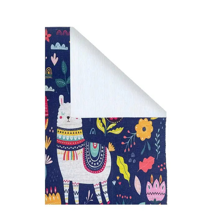 Cute Llama Kids Dhurrie Carpet 3x5 Feet | Animal Printed Children Room Floor Mat