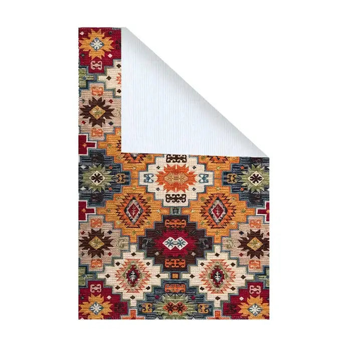 Vintage Dhurrie Rug Carpet 2x3 Feet - Multi Color Floor Mat for Living Room & Bedroom