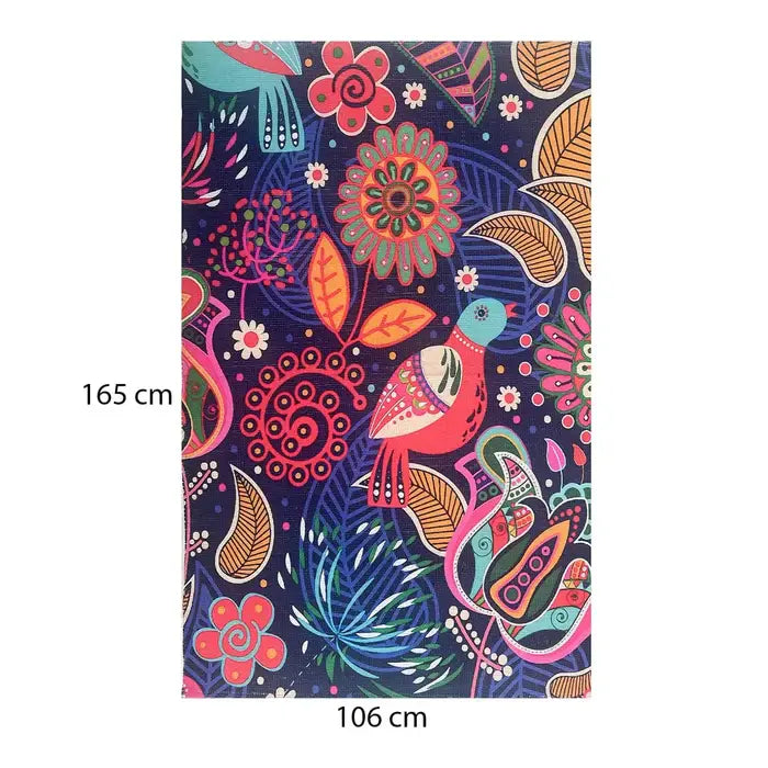 Printed Dhurrie Carpet Rug Runner 3.5x5.5 Feet - Multicolor Floor Mat for Living Room & Bedroom