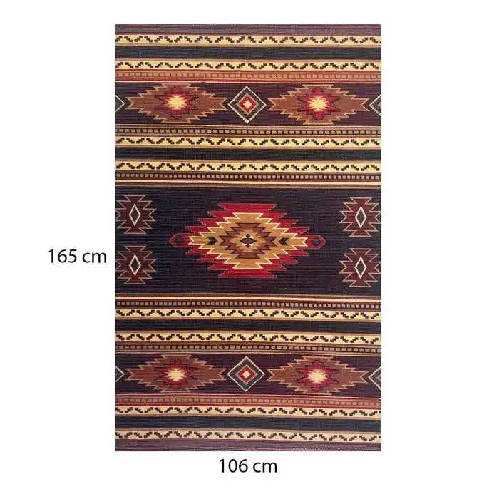 Multicolor Printed Vintage Dhurrie Floor Mat - 3.5x5.5 Feet Carpet Rug Runner for Living Room Bedroom