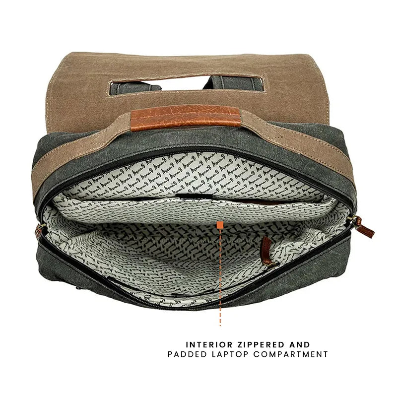 Flap Backpack For Men & Women - Black