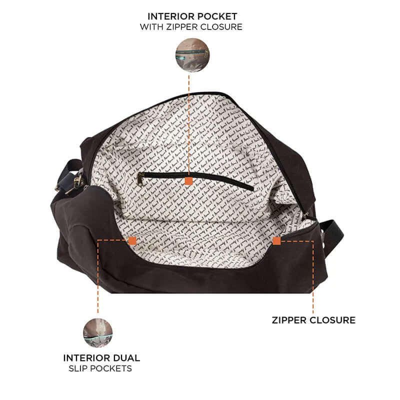 Cord Duffle Bag For Men & Women - Black