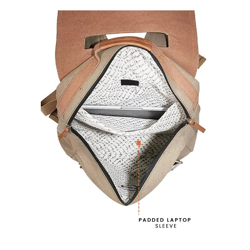 Flap Backpack For Men & Women - Brown