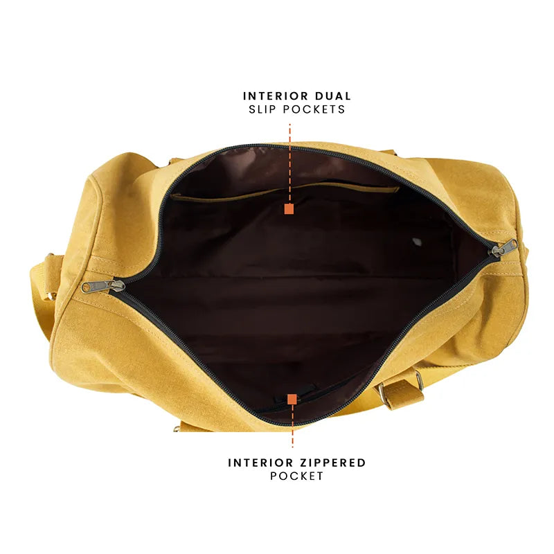 Ayn Duffle Bag For Men & Women 30L - Mustard