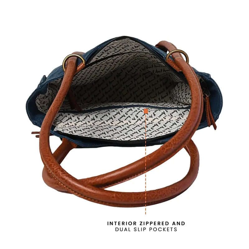 Mona B - Two in One Convertible Tote: Denim - (M-2508)