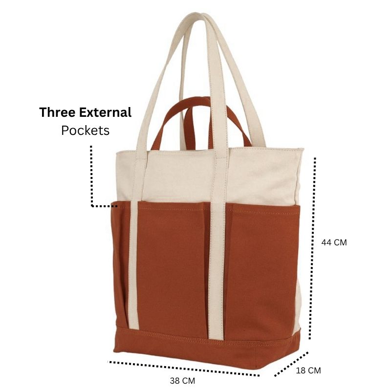 The Verde Panel Tote: Rust