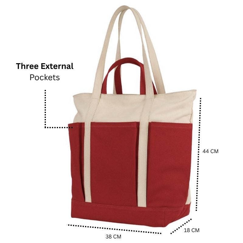 The Verde Panel Tote: Red
