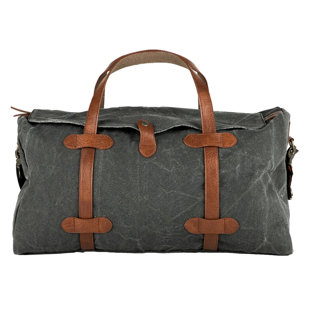 Flap Duffle Bag For Men & Women - Black