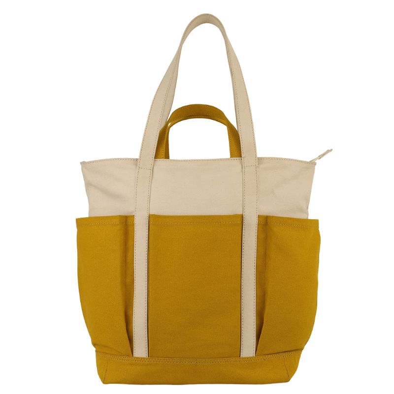 The Verde Panel Tote: Mustard