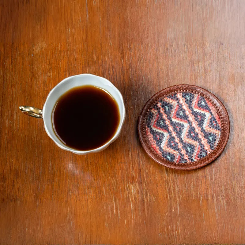 Mona B - Set of 4 Printed Coasters, 4.5 INCH Round, Best for Bed-Side Table/Center Table, Dining Table - BR-502 CO